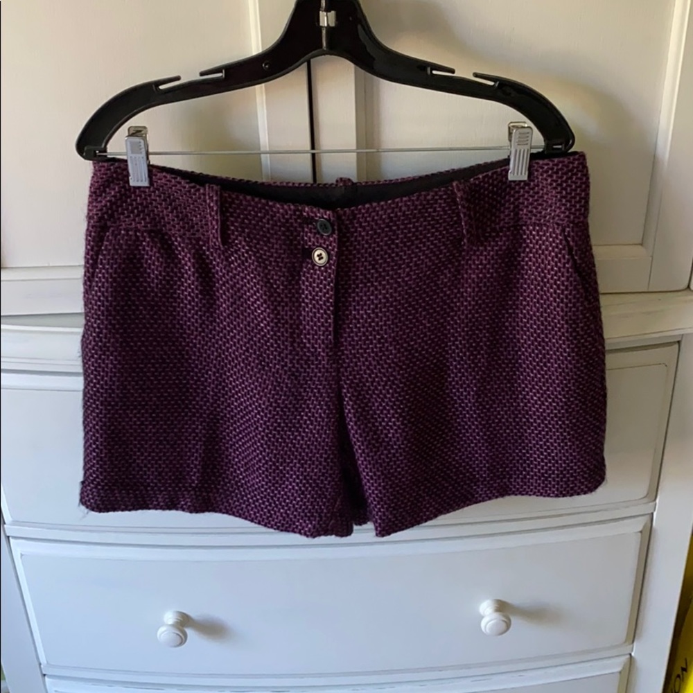 Pink and black woven shorts
